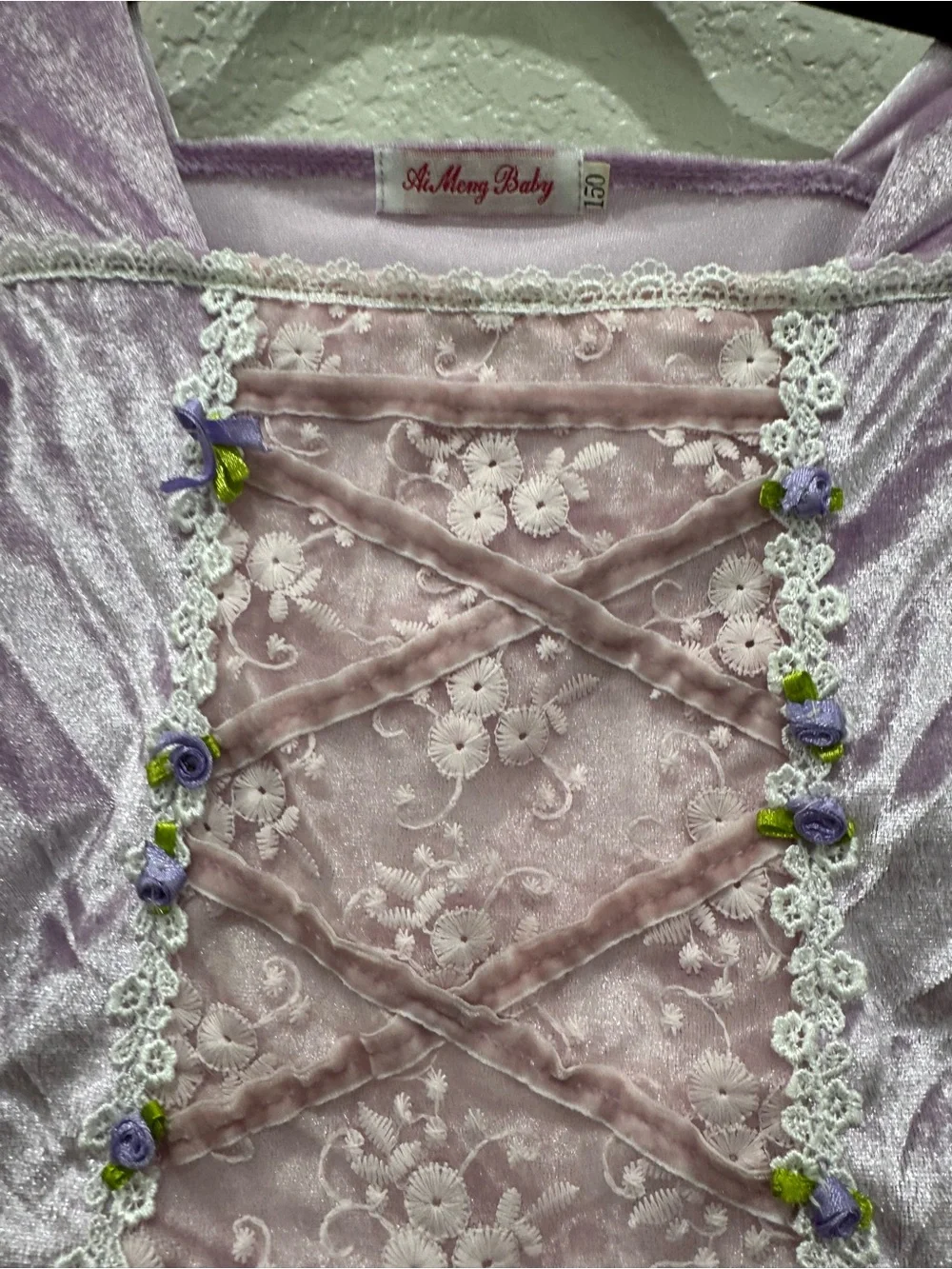 Au Meng Baby Rapunzel Princess Dress Size 150 Purple Pink Tulle Costume